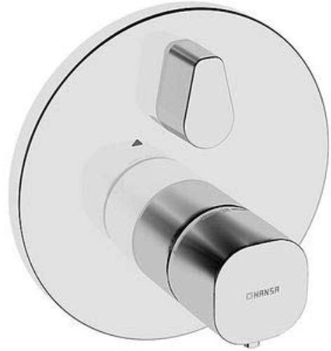 Hansa 81139552 Fertig-Montageset / Brause-Thermostat-Batterie HANSALIVING | Rückflussverhinderer, Schalldämpfer, Temperaturwählgriff mit Sicherheitssperre bei 38 °C, schrom