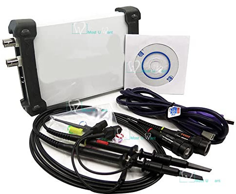 Equipo de prueba digital basado en PC USB osciloscopio virtual de 2 canales 20 MHz 60 MSA/S FFT analizador de espectro de 12 bits ADC