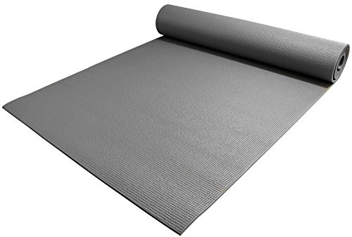 YogaAccessories 1/4 Thick High-Density Deluxe Non-Slip Exercise Pilates & Yoga Mat, Gray