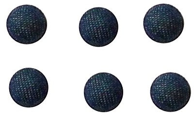 6 Ösenknopfe Halbkugel 10 mm dunkelblau mit Jeansstoff bezogen