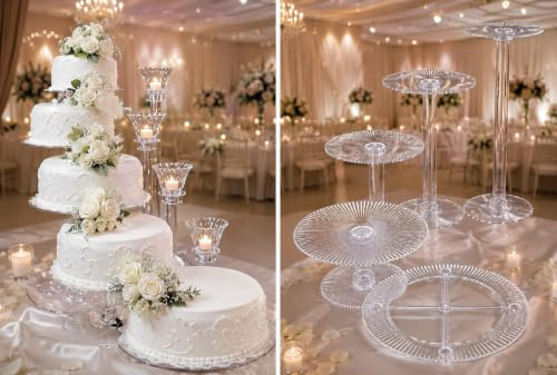 Torta nuziale a cascata a 5 livelli con supporto (stile R500)