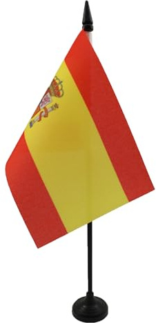 AZ FLAG Bordsflagga Spanien 15x10 cm Spansk 100D Polyester Plastfot