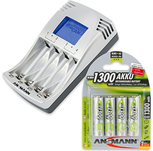 Ansmann PhotoCam IV Chargeur pour pile rechargeable 1300 mAh Argent