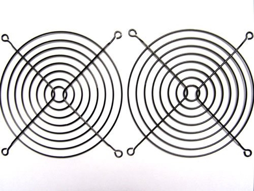 APEVIA 140mm Black Fan Grill - 2 Pack, 9.4 Inches, Desktop Compatible