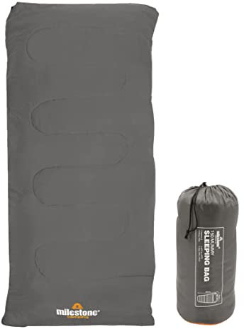 Milestone Camping Saco de Dormir Rectangular Negro