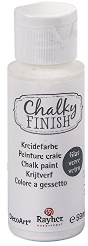 Rayher Hobby 38866102 Chalky Finish for glass, Flasche 59 ml, weiß