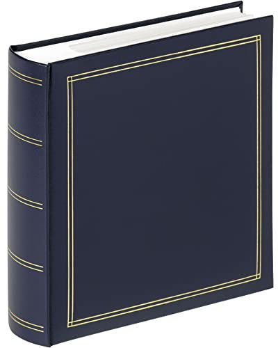 walther design Fotoalbum blau 200 Fotos 10 x 15 cm Memo-Einsteckalbum Kunstleder mit Prägung, Monza ME-138-L