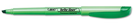 BIC - Highlighter, ficka, mejselpunkt, giftfri, 12/st, FL.Green, säljs som 1 dussin, BICBL11GN
