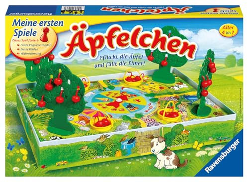 Ravensburger 22236 - Äpfelchen - Sammelspiel für Kinder, Äpfel pflücken für 2-4 Spieler ab 4-7 Jahren