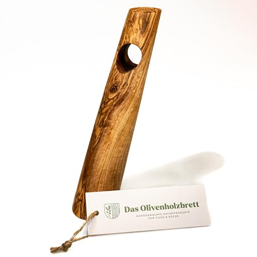das Olivenholzbrett® Flaschenhalter/Weinständer/freistehend | Weinflaschenhalter / massiv gerade / Weinhalter aus Olivenholz / Weinständer rund