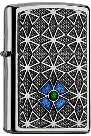 Zippo 2.005.039 Feuerzeug Cross Collection Spring 2016, gebürstet Chrom, blau/grün