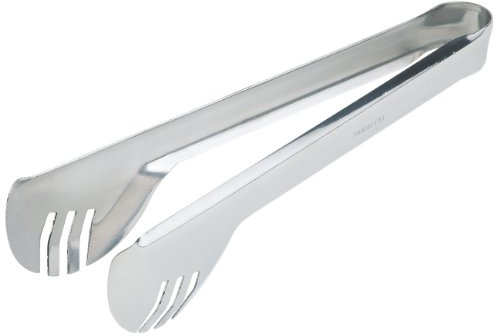 APS 75801 Pince à salade fendue des deux côtés, acier inoxydable poli miroir, 24 x 5 cm