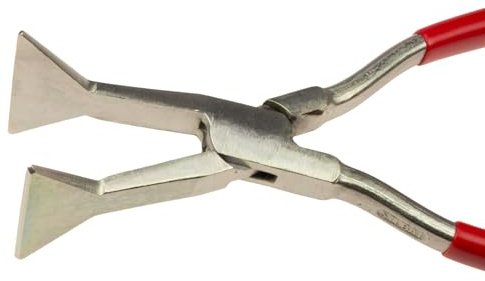 Stubai 282801NR Seaming Pliers Nirolook Straight with PVC-Coated Handles, Black/Red, 80 mm