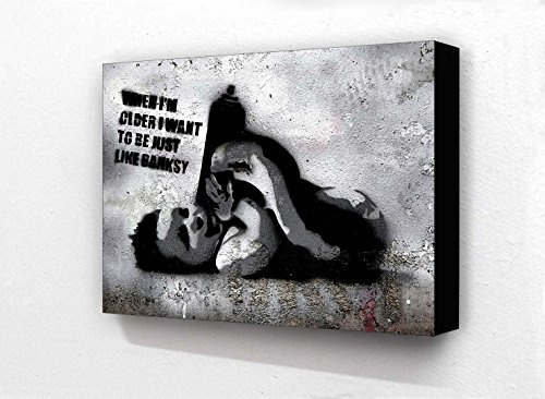 Banksy when i Grow Up i Just want to be like Banksy 15,2 x 10,2 cm formato cartolina blocco montato stampa