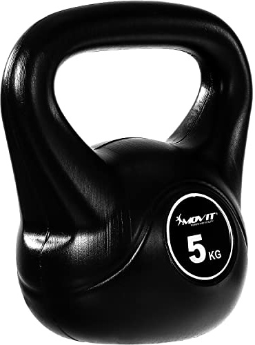 MOVIT® Kettlebell 1–20 kg, Kugelhantel mit bodenschonender Kunststoffhülle | Schadstoffgeprüft für Fitnessstudio und Zuhause; unterstützt funktionale Kraft, Explosivkraft, Stabilität und Kraftausdauer
