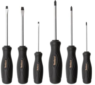 Toolland Ensemble de tournevis, fente/Phillips, 6 pièces