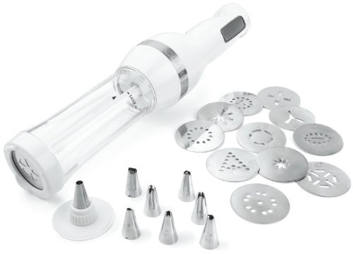 Cuisinart CCP-10 Presse à Biscuits électrique avec 12 disques et 8 Embouts de décoration Blanc