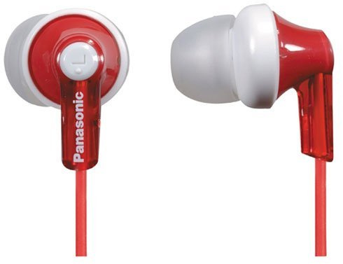 Panasonic RP-HJE120E-R Ergo Fit Ear Canal Headphones - Red