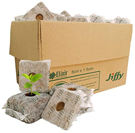 Elixir Gardens ® Jiffy Coir Grow Blocks Organic Peat Free 80mm x 144
