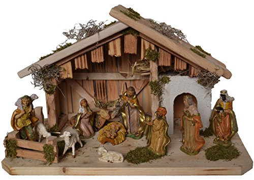 Alfred Kolbe Krippen 1356/11 G Weihnachtskrippe aus Holz für 10-12 cm Figuren 50 x 25 x 30 cm