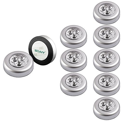 Lampe LED tactile à piles sans fil SOAIY®, Plastique, 10pcs/Set, none 10.00