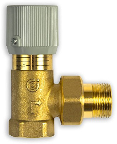 Caleffi 519500 Differenzdruck-Überströmventil 3/4 Zoll Einstellbar mit Skala, Messing Gehäuse