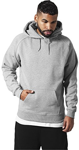 Urban Classics Blank Hoodie Uomo Felpa con Cappuccio Grigio Scuro Regular