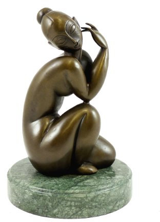 Moderne Bronzefigur - Female Nude - signiert - Amedeo Modigliani - Skulptur - Statue - Kunst - Wohndeko - Akt