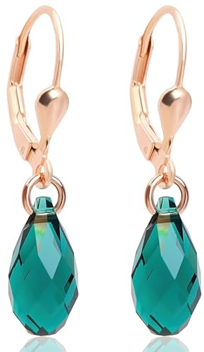 Ohrringe Ohrhänger Silber Rosegold Marken-Kristalle aus Österreich Rotgold NOBEL SCHMUCK