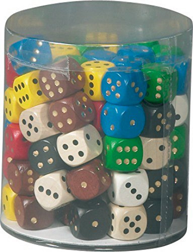 weiblespiele 05016-1 - Holzwürfel in Dose, 16 mm, 100 Stück