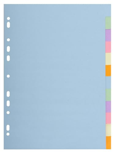Exacompta 1612E 25er Pack Pastell-Register Forever für DIN A4 aus Recyclingkarton 12-teilig volle Höhe 22 x 29,7 cm vollfarbig 2 x 6 Farben Blauer Engel Pastellcolor Aquarel Trennblätter
