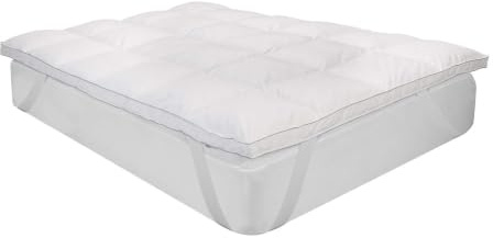 Pikolin Home - Comfort Plus Topper, 9 cm, mit Federn gefüllt, atmungsaktiv, großartiges Liegegefühl, Down Proof- Behandlung und waschbarer Bezug