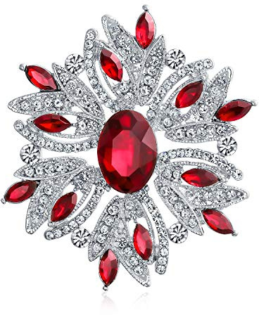 Mode Große Erklärung Vintage-Stil Simulierten Edelstein Kristall Schal Blume Art Deco Brosche Pin Für Frauen