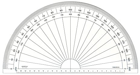 Minerva - Goniometro 180°, 30 cm, trasparente