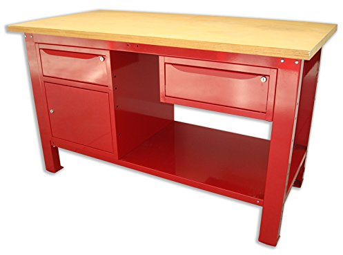 SOGI X3L-10_e Banco da lavoro 1,5 mt. con piano in legno + armadio e cassetto + cassetto serie industria