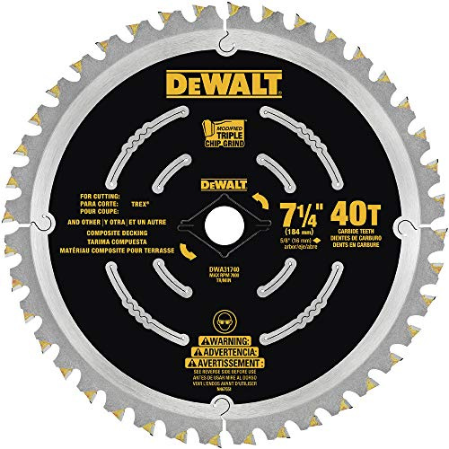 DeWALT Dwa31740 Composite Lame de terrasse en bois, 7–1/10,2 cm
