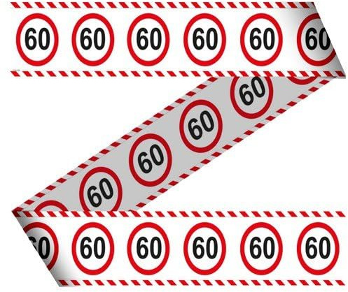 Absperrband Geburtstag Jahr Jubiläum Warnband Verkehrsschild 15m Dekorationsidee, Farbe:60