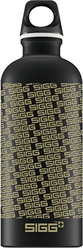 Sigg Trinkflasche Logo Repeat, Schwarz/Gold, 600 ml, 8505.8