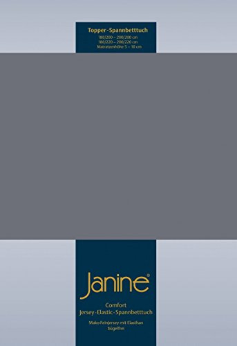Janine 5001 Topper-Spannbetttuch Elastic 180/200 bis 200/220 cm opalgrau Fb. 48