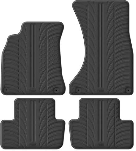 Gledring Satz Gummimatten passgenau | kompatibel mit Audi A4 2008-2015 & A5 Sportback 2008-2016 (T-Profil 4-tlg. + Montageclips)