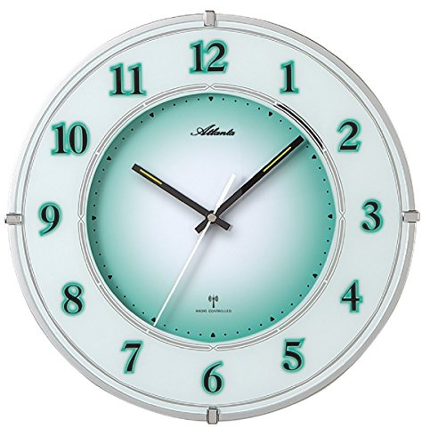 Atlanta Funk Wanduhr mit automatischem Nachtlicht Analog Silber - 4299, 33cm, Silberfarben