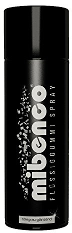 mibenco 71417047 Flüssiggummi Spray/Sprühfolie, Telegrau Glänzend, 400 ml - Schutz für Oberflächen und zum Felgen lackieren