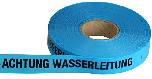 ACHTUNG WASSER / WASSERLEITUNG Trassen-Warnband / Trassenband / Warnband / Band 250 m x 40 mm, blau