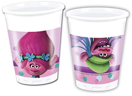 Lot de 8 gobelets en plastique Trolls