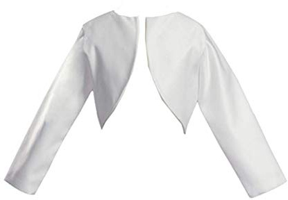 Girl's White Long Sleeve Satin Bolero Jacket - Size 8