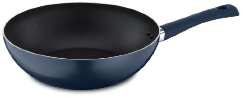 Lagostina Sfiziosa, Wok Antiaderente 28 Centimetri, Rivestimento Esterno Colore Blu