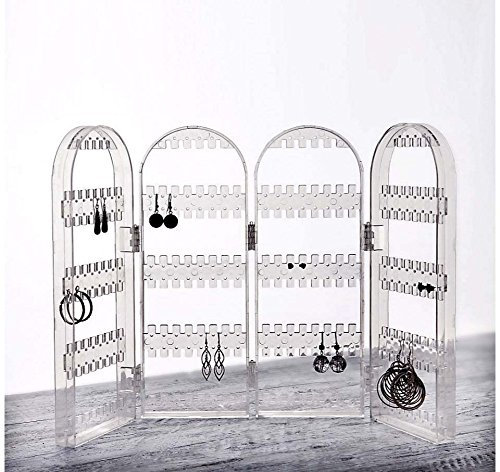 Paravent Ohrringhalter Acryl transparent Ohrringständer Ohrring Halter Aufbewahrung Ständer Ohrstecker Organizer Display