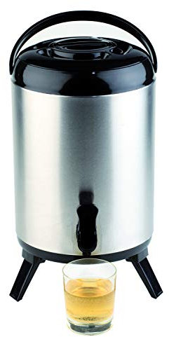 APS Iso-Dispenser – Hochwertiger Isolierbehälter für heiße und kalte Getränke aus rostfreiem Edelstahl – 24cm x 42cm mit 9,5 Liter Fassungsvermögen