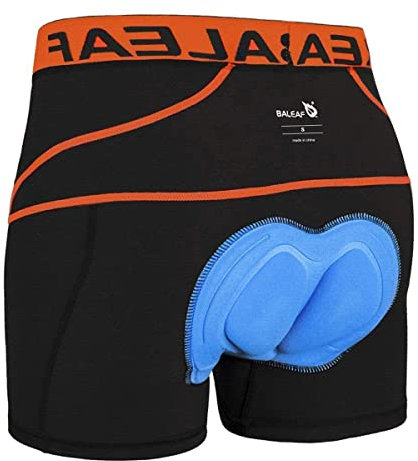 baleaf Cycling Shorts Mens Padded Undershorts Bike Short Mountain MTB Liner Riding Breathable Bicycle Underwear Orange M