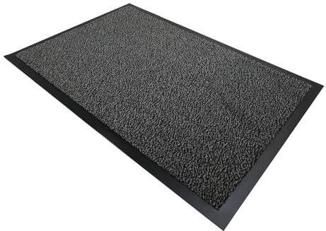 Casatessile Nevada Zerbino tappeto asciugapassi rettangolare Zerbino Antiscivolo per Ingresso, Interno Esterno per Casa o Ufficio - GRIGIO, 60x90 cm.